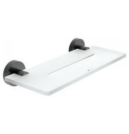 Skleněná police s držáky NIMCO UNIX BLACK IXI 300 mm