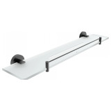 Skleněná police s držáky a ohradou NIMCO UNIX BLACK IXI 600 mm
